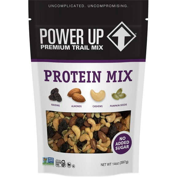 Power Up Premium Trail ESF27 Mix - Protein Packed 14oz, No Added Sugar, Made Without Peanuts, Gluten Free, Vegan, Non-GMO