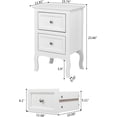 thumbnail image 4 of VINGLI White Nightstand with 2 Drawers Set of 2, Bedroom Bed Side Table, 4 of 9