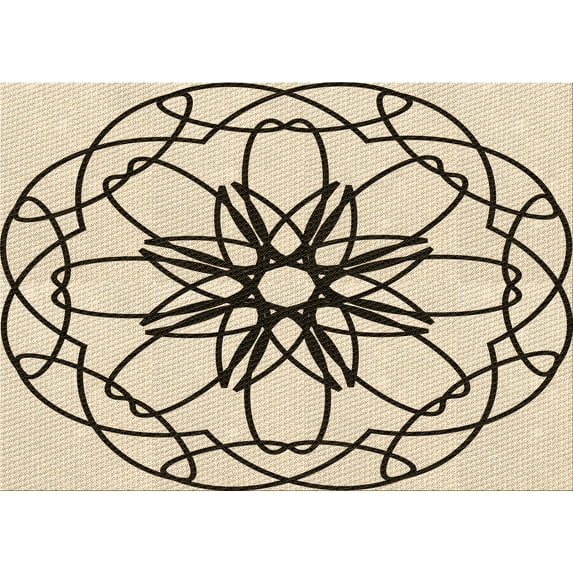 Ahgly Company Indoor Rectangle Patterned Wheat Beige Area Rugs, 7' x 10'