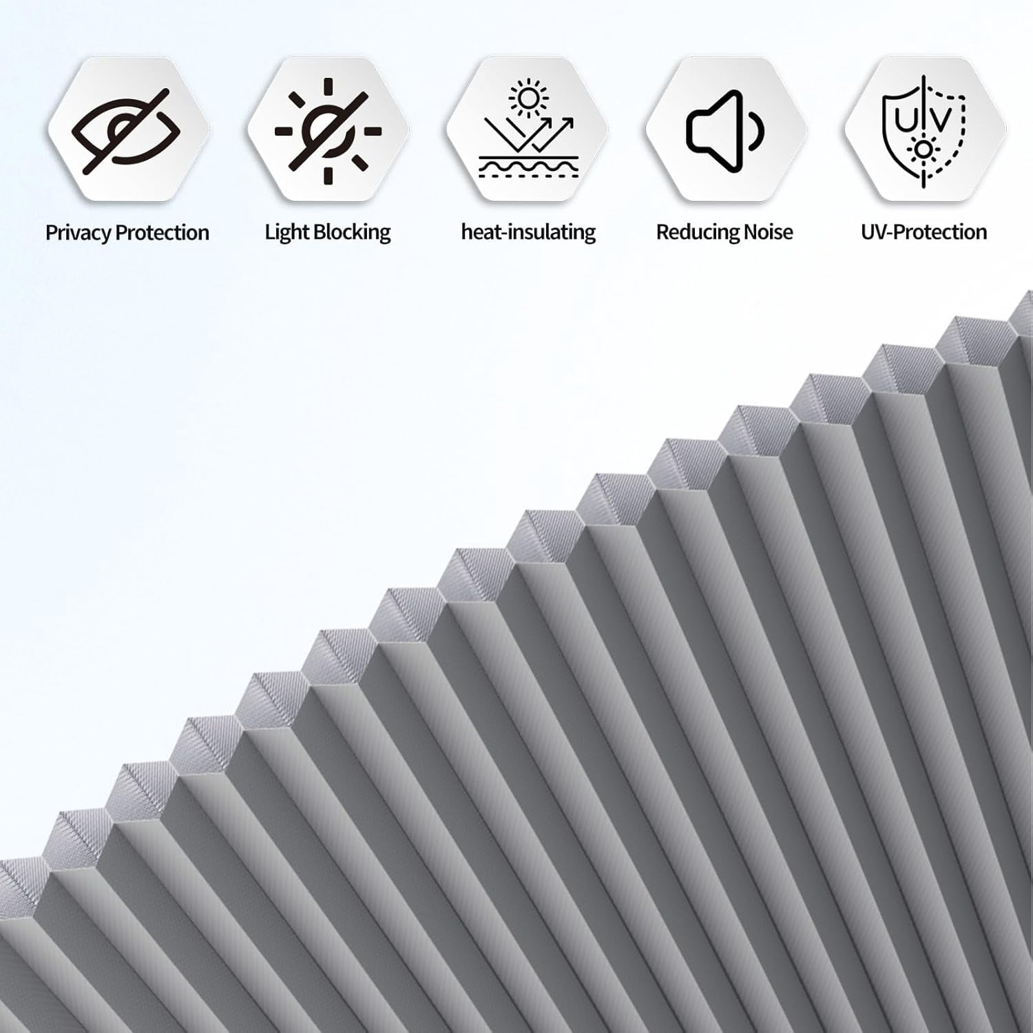 Arch Window Shades Half Circle Blackout Cellular Shades Cordless No Drill Blinds for Windows Half Moon Honeycomb Fabric No Tools Room Darkening Shades Easy Install (1PCS Grey 72" W X 36" H)