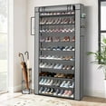 thumbnail image 2 of 10 Tier Shoe Rack with Cover, Large Capacity Tall Shoe Shelf, Shoe Storage Cabinet Organizer Hold 40-50 Pairs of Shoes, for Sneakers, High Heels, 2 of 8