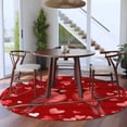 thumbnail image 3 of Round Rugs 7Ft, Valentine's Cardinal Round Area Rug Washable Indoor Throw Carpet, Red Love Heart Birds Country Wooden Large Non Slip Circle Rug for Dining Room Playroom Home Decor Aesthetic, 3 of 8