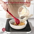 thumbnail image 3 of 600°F Heat Resistant Silicone Spoons: U-Taste 13.3in Solid & Slotted Kitchen Cooking Spoon, Nonstick Long Rubber Utensil, Sturdy for Mixing, Serving, Stirring, Frying, Draining (Red, 2PCS), 3 of 9