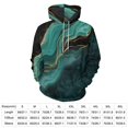 thumbnail image 2 of Elegant Teal Gold Marble Men's Women Vintage 3D Hooded Sweatshirt - All-Season Loose Fit Streetwear, 2 of 6