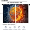 thumbnail image 6 of Sports Curtains, Basketball Theme Abstract Flame Art for Boys Teens Men Kids Small Short Cafe Window Curtain Over Sink Bathroom Dining Room Decor Rod Pocket Window Drapes 2 Panels 36"x28" Inch, 6 of 6