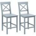 thumbnail image 1 of HOMCOM Counter Height Bar Stools Set of 2 with Cross Back and Footrest, 1 of 10