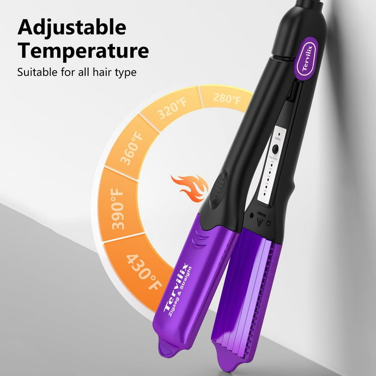 Terviiix Hair Crimper, 4 Changeable Plates, Ceramic Coating