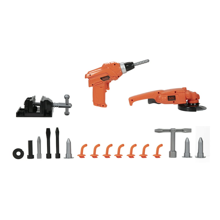  Black + Decker 71382 Jr. Mega Power N' Play Workbench with  Realistic Sounds! - 52 Tools & Accessories : Toys & Games