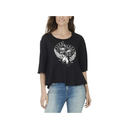 William Rast Womens Harmony Casual Music Graphic T-Shirt
