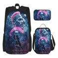 thumbnail image 1 of Soccer Star Messi Backpack Three-piece Teenager Schoolbag Student Cartoon Backpack-tueuio1, 1 of 4