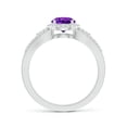 thumbnail image 2 of ANGARA Natural 0.8 Ct. Amethyst with Diamond Halo Ring in 14K White Gold for Women (Ring Size: 6.5), 2 of 8
