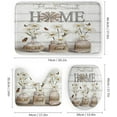 thumbnail image 3 of 4PCS Shower Curtain Sets with Rugs Farmhouse Shower Curtain Neutral Rustic Country Shower Curtain Sets Purple Lavender Flower Shower Curtain Sets Bathroom Decor with Non-Slip Bath Mat Toilet Rug, 3 of 8