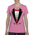 thumbnail image 1 of NIB - Women's T-Shirt Short Sleeve, up to Women Size 3XL - Tuxedo Prom Costume, 1 of 5