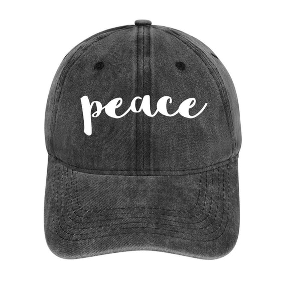Peace Charcoal Baseball Cap for Men Women, Adjustable Snapback Hats Cotton Hat