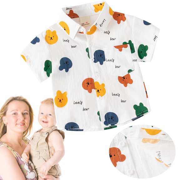 Vedolay Boys Tops Kids Print Short Sleeve Crewneck T-Shirts Boys Fashion Cartoon Shirts,Blue 3-4 Years