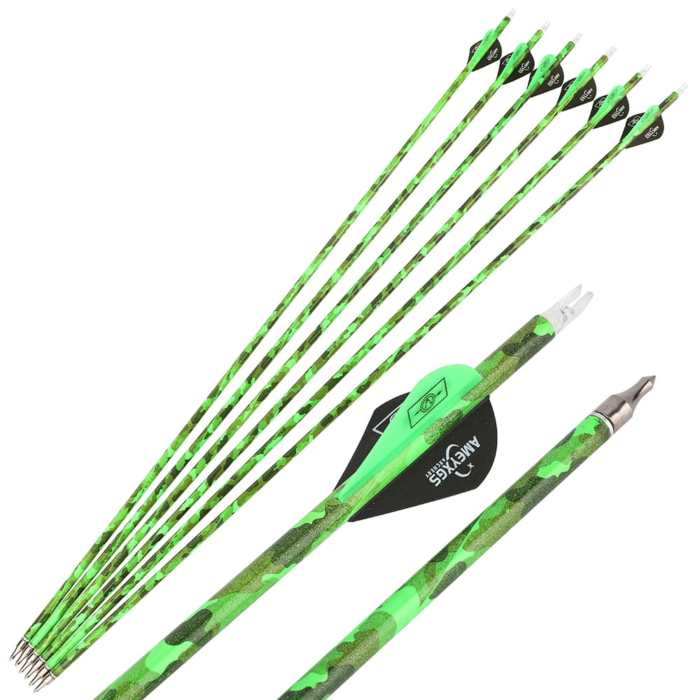 Archery Camo Carbon Hunting Arrows for Compound Recurve Bow Practice
