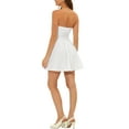 thumbnail image 3 of INSPIRE CHIC Women's Dress Sweetheart Neck Strapless Exposed Zipper Mini Flare Dress M White, 3 of 6