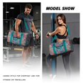 thumbnail image 6 of Boho Womens Gym Tote Duffle Bag with Wet Pocket & Shoe Compartment, Floral Checkered Travel Duffel Bag Overnight Weekender Hospital Tote Girls Workout Carry on Bag with Luggage Sleeve, 6 of 6