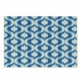 thumbnail image 1 of Ikat Cutting Board, Ikat Damask Linked Motifs Pattern Blurry over Finer Tied Warp and Weft Yarns Design, Decorative Tempered Glass Cutting and Serving Board, Small Size, Blue White, by Ambesonne, 1 of 1