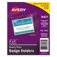 thumbnail image 2 of "Secure Top Heavy-Duty Badge Holders, Horizontal, 4w X 3h, Clear, 25/pack | Bundle of 5 Packs", 2 of 4