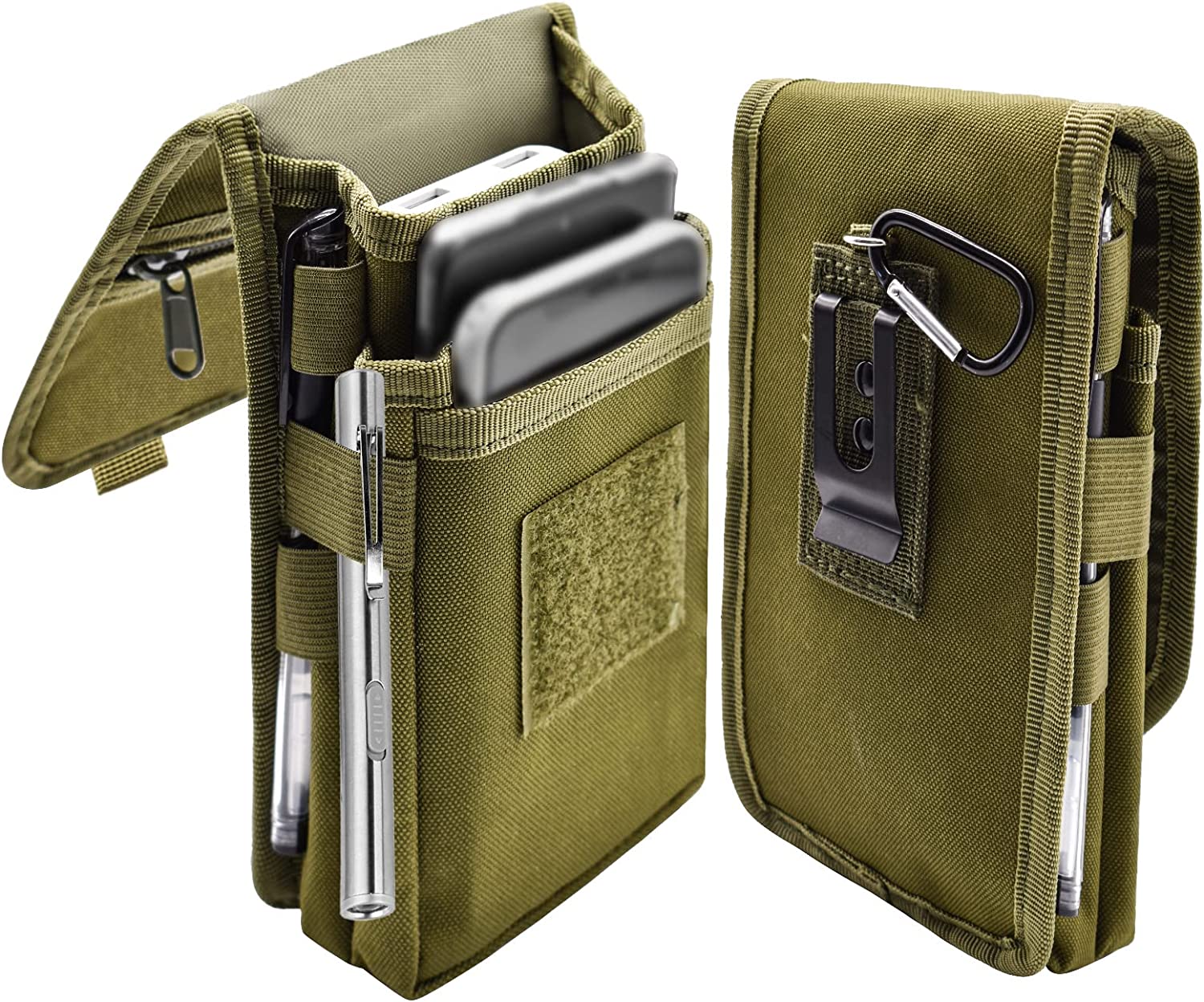 KATOLK Dual Phone Holster,Belt Phone Pouch, Large Smartphone Pouch Cell , Multi-Purpose Cell Phone Case