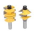 thumbnail image 4 of Stile Rail Routers Bits, Entry Door Tenon Router Bit Longer Service Life Carbon Steel + Alloy 2Pcs/Set 1/2in Shank  for Plywood, 4 of 8