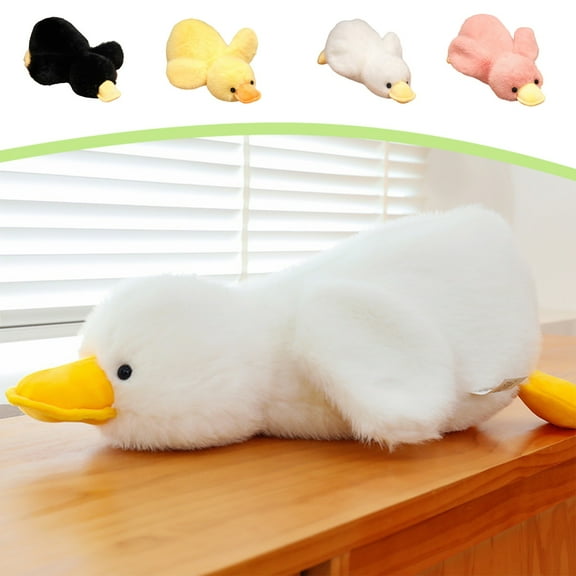 ABPWLY Toys Small Plush Duck Stuffed Animal Toy Soft Cotton Hugging Pillow Cute White Yellow Pink Black 12x6x4 Inches Sports & Outdoor Play Toys