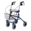 Lumex Deluxe Four-Wheeled Steel Rollator, Blue