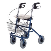 Lumex Deluxe Four-Wheeled Steel Rollator, Blue