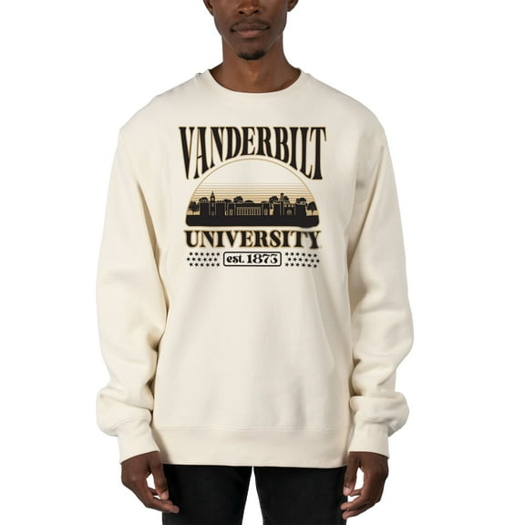 Men's Uscape Apparel Cream Vanderbilt Commodores Premium Heavyweight Pullover Sweatshirt