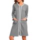 thumbnail image 1 of HongQid Women's Long Sleeve Zipper Nightshirt with Pockets Button Down Nightgown Sleepwear Pajama Dress, 1 of 5