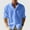 52#Light Blue, variant on Men's Waffle Loose Single Breasted Button Top Solid Color Coat Cardigan Long Sleeve Turndown Collar Blouse Shirt