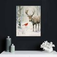 thumbnail image 4 of GOSMITH Reindeer and Cardinal Wall Art, Cute Christmas Artwork, Snowy Winter Forest, Scenic Nature, Premium Gallery Wrapped Canvas Decor, Ready to Hang, 4 of 4