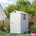 thumbnail image 6 of Patiowell 4'x 4' Resin Shed for Outdoor, Garden Tool Storage with Design of Lockable Doors，White, 6 of 7