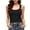 Black, variant on SwiftWear Women's Trendy Cropped Tank Top with Built-in Bra & Shoulder Buttons Sleeveless Cami Casual Going Out Tops