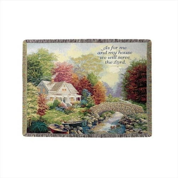Autumn Tranquility Tapestry Throw Blanket Fashionable Jacquard Woven 50 X 60 in.