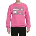 thumbnail image 2 of Wild Bobby Installing Muscles Please Wait Gym/Workout Unisex Crewneck Graphic Sweatshirt, Neon Pink, Medium, 2 of 5
