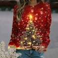 thumbnail image 6 of successthop Christmas Womens Sweatshirts Light Tree Oversized Crewneck Long Sleeve Sweaters Pullover Print Clothes Red M, 6 of 6