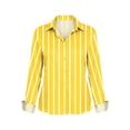 thumbnail image 5 of Striped Button Down Shirts for Women Striped Long Sleeve Collared Blouse Tops Business Office Oversized Boyfriend Blouses Collared Work Tops Shirt, 5 of 5