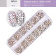 thumbnail image 1 of 1440 Uds AB cristal plano de uñas claro de 3D fondo plano tamaño mixto deslumbrantes diamantes arte de uñas pegatina para uñas Decoración Gao Jinjia LED, 1 of 2
