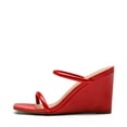 thumbnail image 3 of DREAM PAIRS Women's Slides Wedge Sandals Two Strap Square Open Toe Dress Shoes, 3 of 5