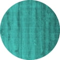 thumbnail image 1 of Ahgly Company Indoor Round Abstract Turquoise Blue Contemporary Area Rugs, 7' Round, 1 of 4