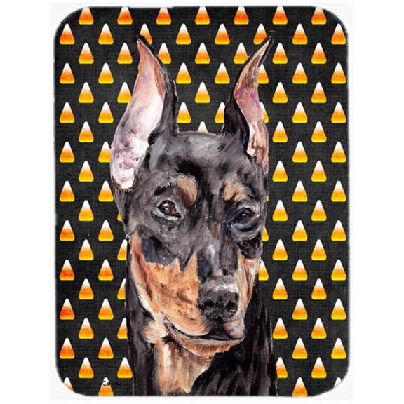 German Pinscher Candy Corn Halloween Mouse Pad, Hot Pad Or Trivet, 7.75 x 9.25 In.