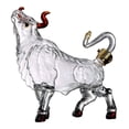 thumbnail image 3 of Decantador de líquido de vidrio, dispensador de decantador de vino con forma de toro animal, botella de vidrio para cumpleaños y San Valentín, soporte, 3 of 8