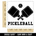 thumbnail image 2 of Pickleball with Ball and Paddles Sport Square Rubber Stamp Stamping Scrapbooking Crafting - Large 2.75in, 2 of 7