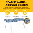 thumbnail image 4 of Navy Blue Coastal Table Cloths for 8 Foot Rectangle Tables, Summer Beach Nautical Starfish Coral Vintage Patio Waterproof Elastic Fitted Tablecloths, Washable Rectangular Table Cover for Camping, 4 of 8
