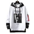 thumbnail image 1 of Sudadera con capucha con estampado de rapero para hombre, ropa de calle de gran tamaño con cintas y letras, jersey de retazos, primavera y otoño, 1 of 4