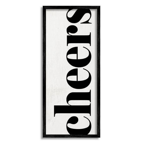 Cheers Holiday Kitchen Sign Holiday Graphic Art Black Framed Art Print Wall Art