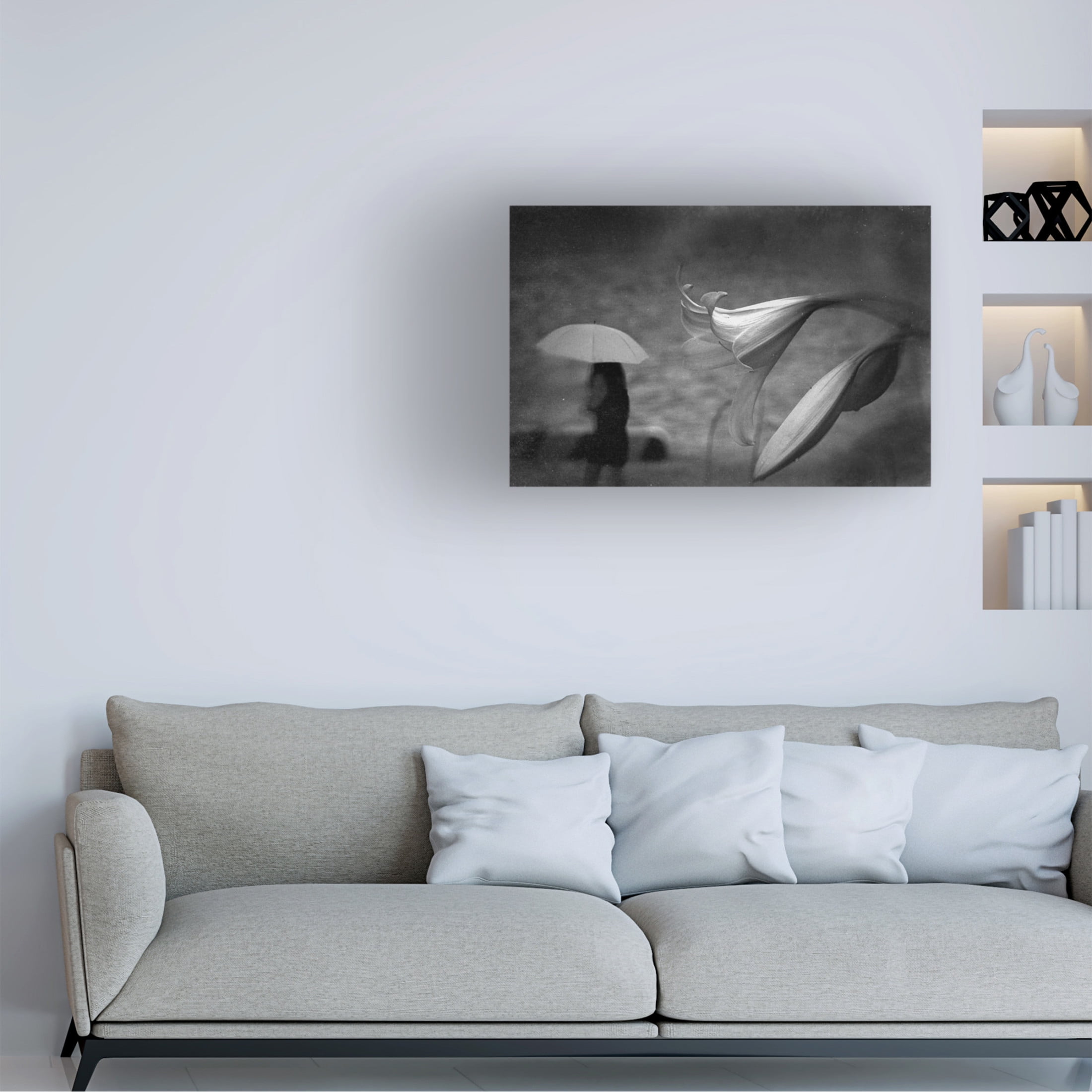 Canvas Wall Art - Teruhiko Tsuchida 'Rainy Floral' Wall Art for Living Room, Bedroom, or Office Décor by Trademark Fine Art - 24 x 16 Inches
