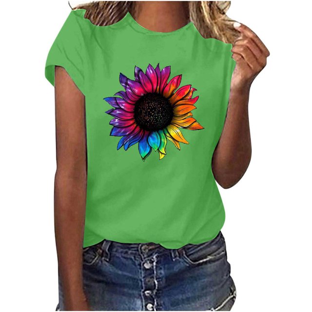 Birdeem T-Shirt Décontracté d'Été pour Femmes Manches Courtes Col Rond Ample Blouse Tops